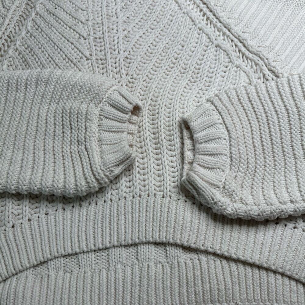 Free People White Mock Neck Sweater with Balloon Sleeves - Picture 6 of 9